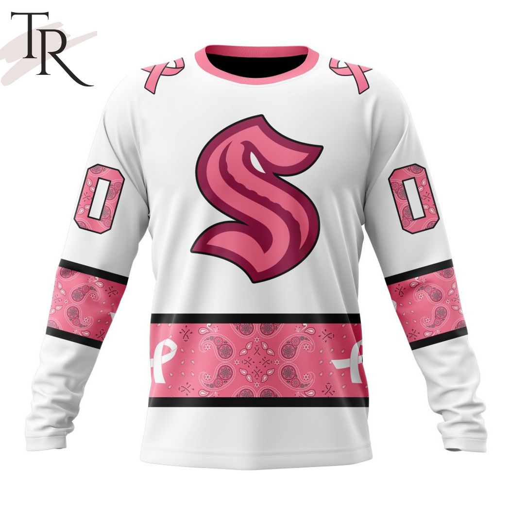 New 2025 NEW] Personalized NHL Seattle Kraken In Classic Style With Paisley! IN OCTOBER WE WEAR PINK BREAST CANCER Custom Hoodie - Image 6